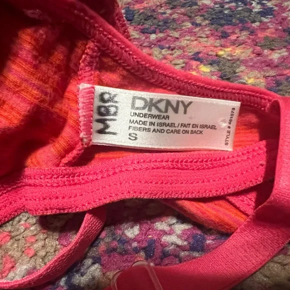 DKNY Pink and Orange Striped Bralette S - Picture 5 of 5